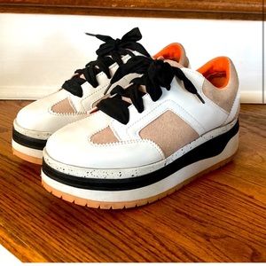 ZARA Woman Contrast Color Platform Sneakers Sz US8 EU38 Shoes Sz 38 euro /  8 US